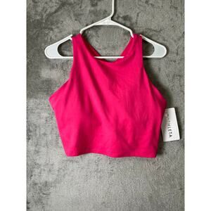 Athleta Conscious Crop Bra Light Impact Sports Bra Size Large Pink New